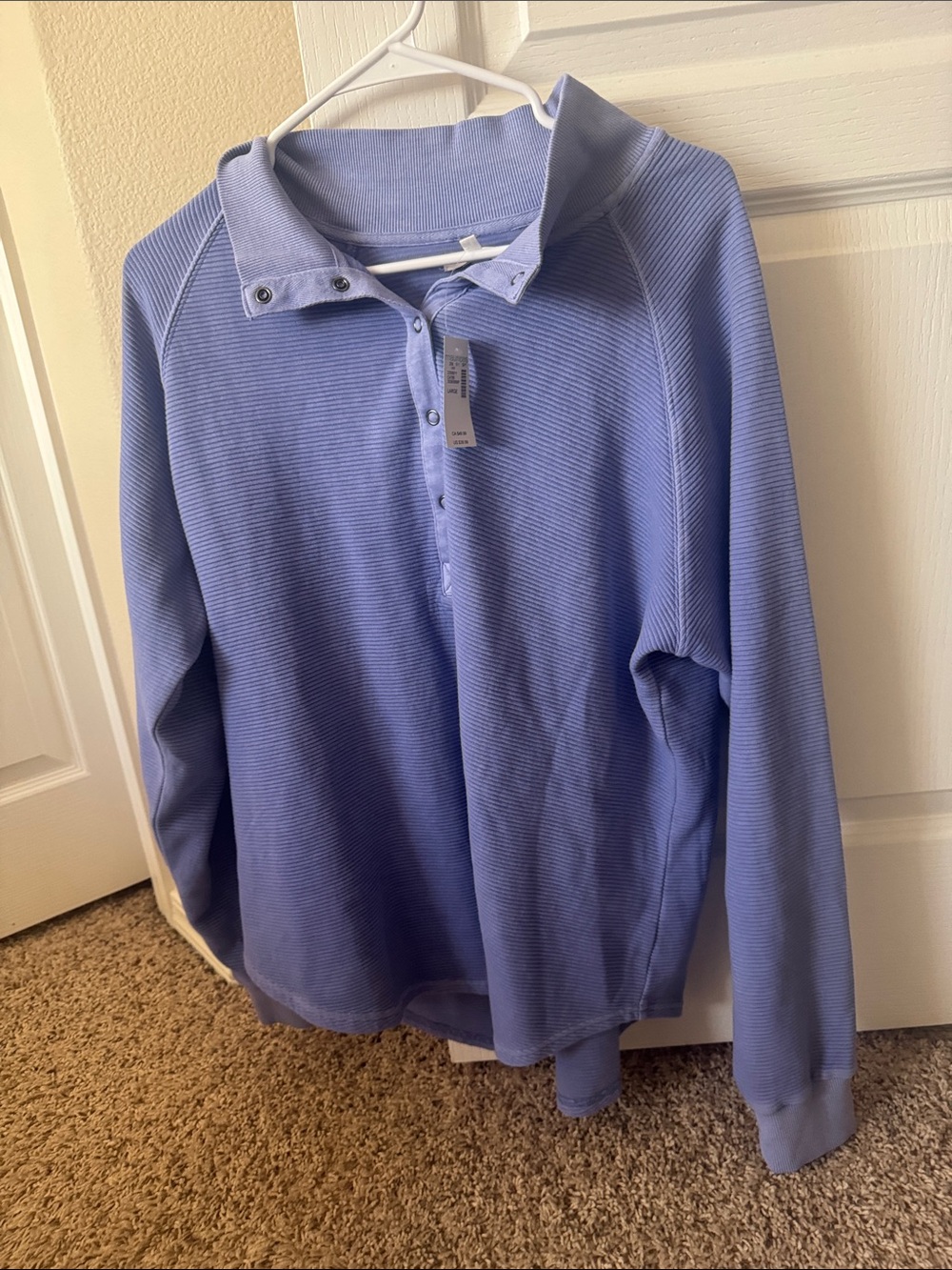 Maurices Women's Light Purple Snap-Button Pullover Sweatshirt